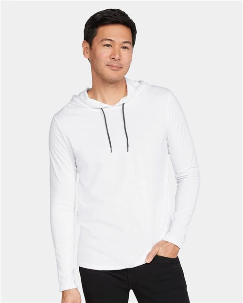 Gildan-987-Unisex Softstyle® Lightweight Hooded Long Sleeve T-Shirt - Image 2