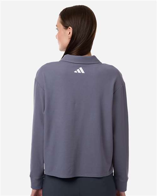 Adidas-A1008-Women's Beyond Long Sleeve Loose Polo - Image 10