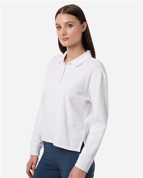 Adidas-A1008-Women's Beyond Long Sleeve Loose Polo - Image 12
