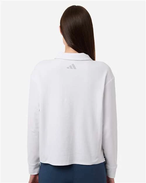 Adidas-A1008-Women's Beyond Long Sleeve Loose Polo - Image 13