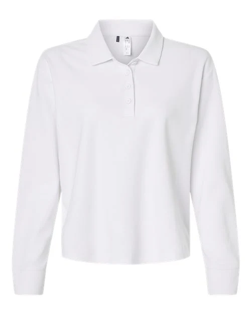 Adidas-A1008-Women's Beyond Long Sleeve Loose Polo - Image 4