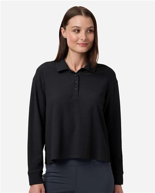 Adidas-A1008-Women's Beyond Long Sleeve Loose Polo - Image 5