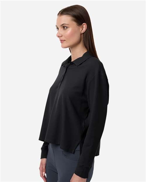 Adidas-A1008-Women's Beyond Long Sleeve Loose Polo - Image 6