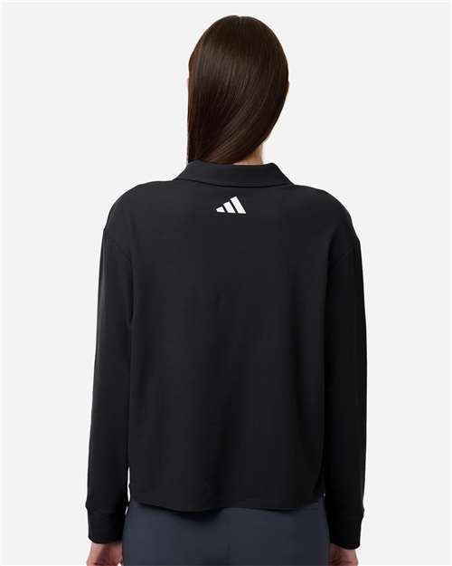 Adidas-A1008-Women's Beyond Long Sleeve Loose Polo - Image 7