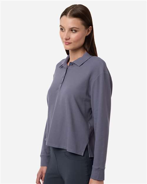 Adidas-A1008-Women's Beyond Long Sleeve Loose Polo - Image 9