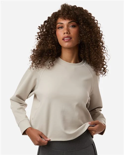 Adidas-A1014-Women's Beyond Side-Snap Crewneck Sweatshirt - Image 2