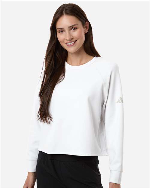 Adidas-A1014-Women's Beyond Side-Snap Crewneck Sweatshirt - Image 4