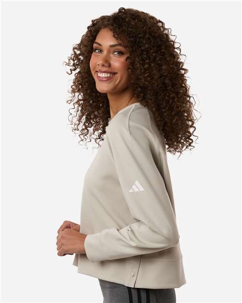 Adidas-A1014-Women's Beyond Side-Snap Crewneck Sweatshirt - Image 8