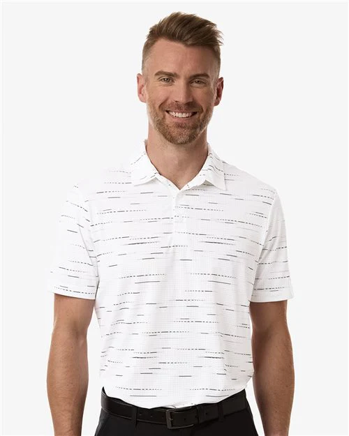 Adidas-A2015-Men's Ultimate365 Mesh Glimmer Print Polo - Image 2