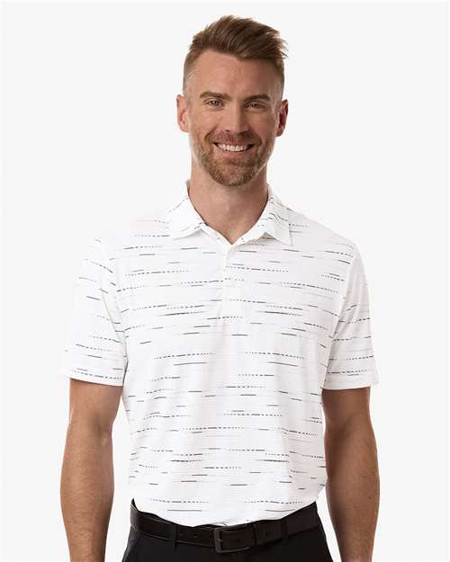 Adidas-A2015-Men's Ultimate365 Mesh Glimmer Print Polo - Image 5