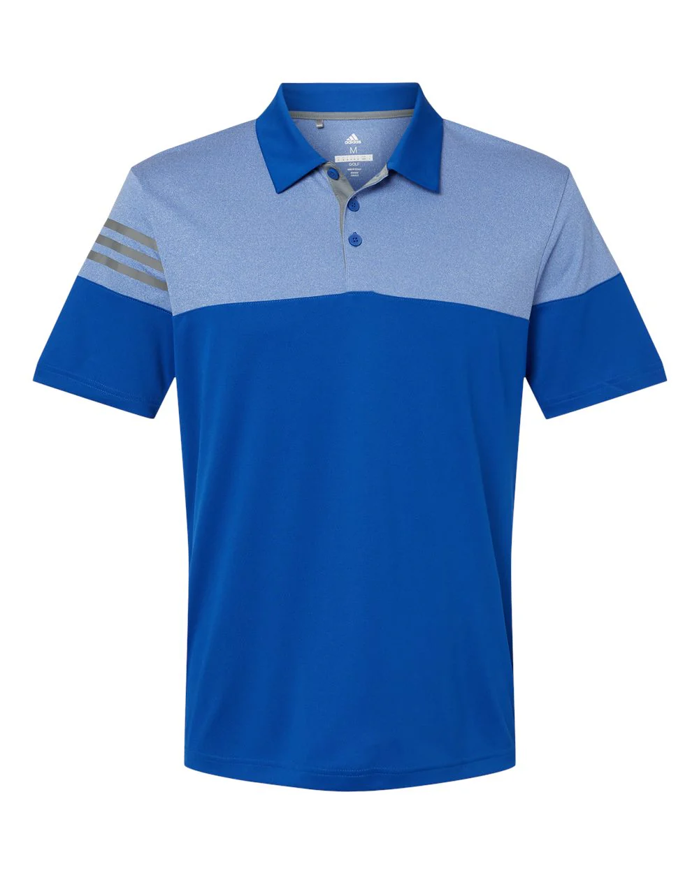 Adidas-A213-Heathered 3-Stripes Colorblocked Polo - Image 20