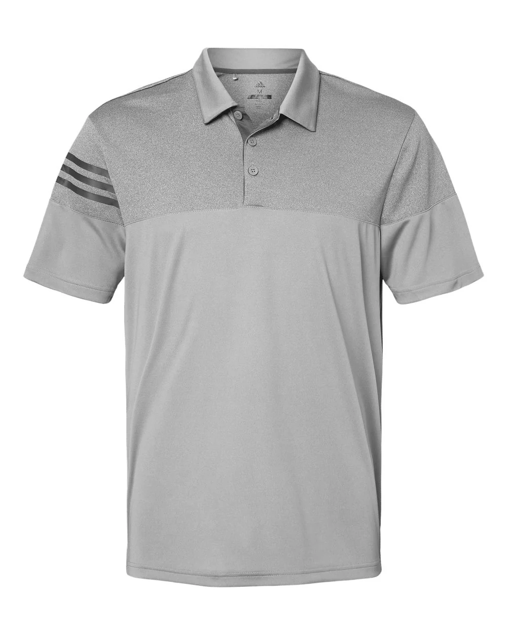 Adidas-A213-Heathered 3-Stripes Colorblocked Polo - Image 26