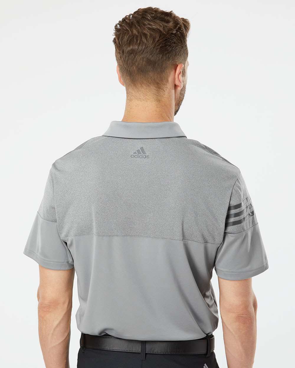 Adidas-A213-Heathered 3-Stripes Colorblocked Polo - Image 31