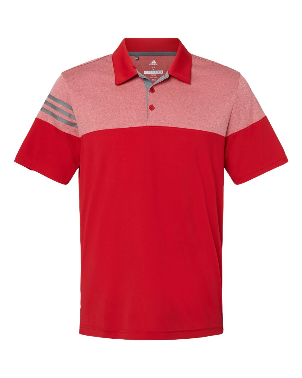 Adidas-A213-Heathered 3-Stripes Colorblocked Polo - Image 32