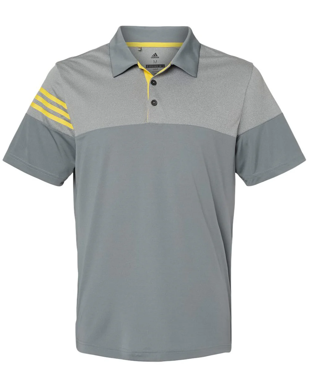 Adidas-A213-Heathered 3-Stripes Colorblocked Polo - Image 7