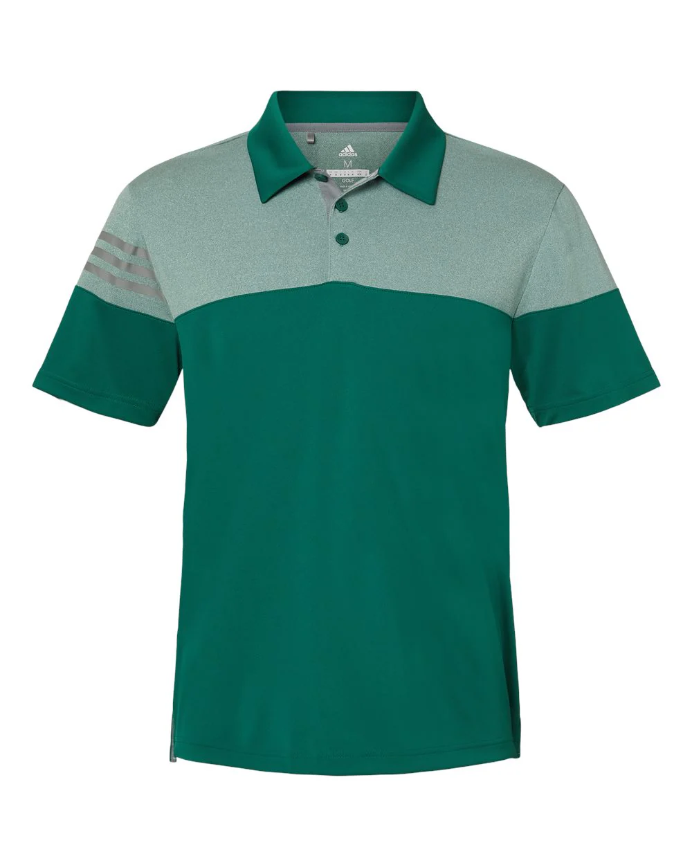 Adidas-A213-Heathered 3-Stripes Colorblocked Polo - Image 8