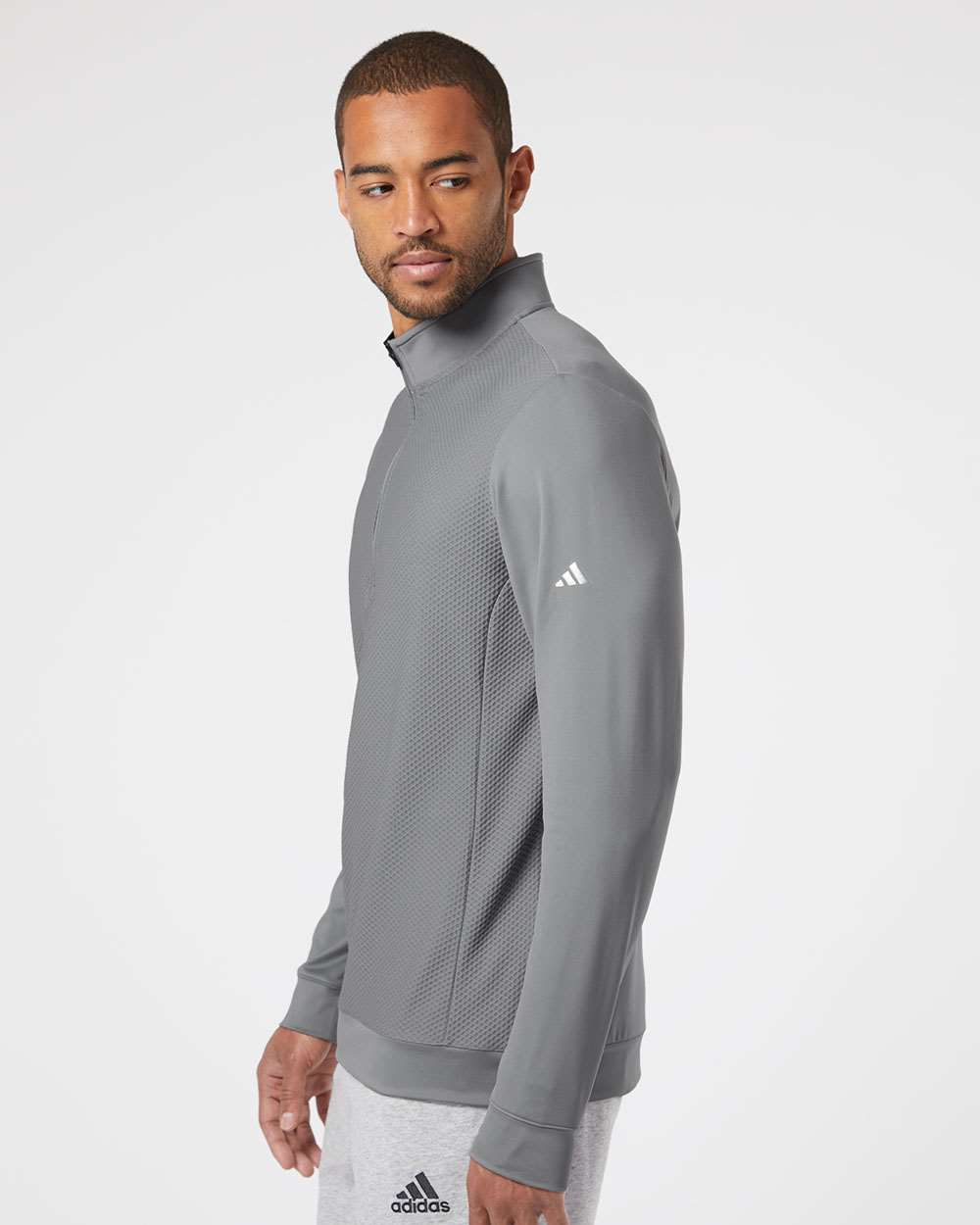Adidas-A295-Performance Textured Quarter-Zip Pullover - Image 15