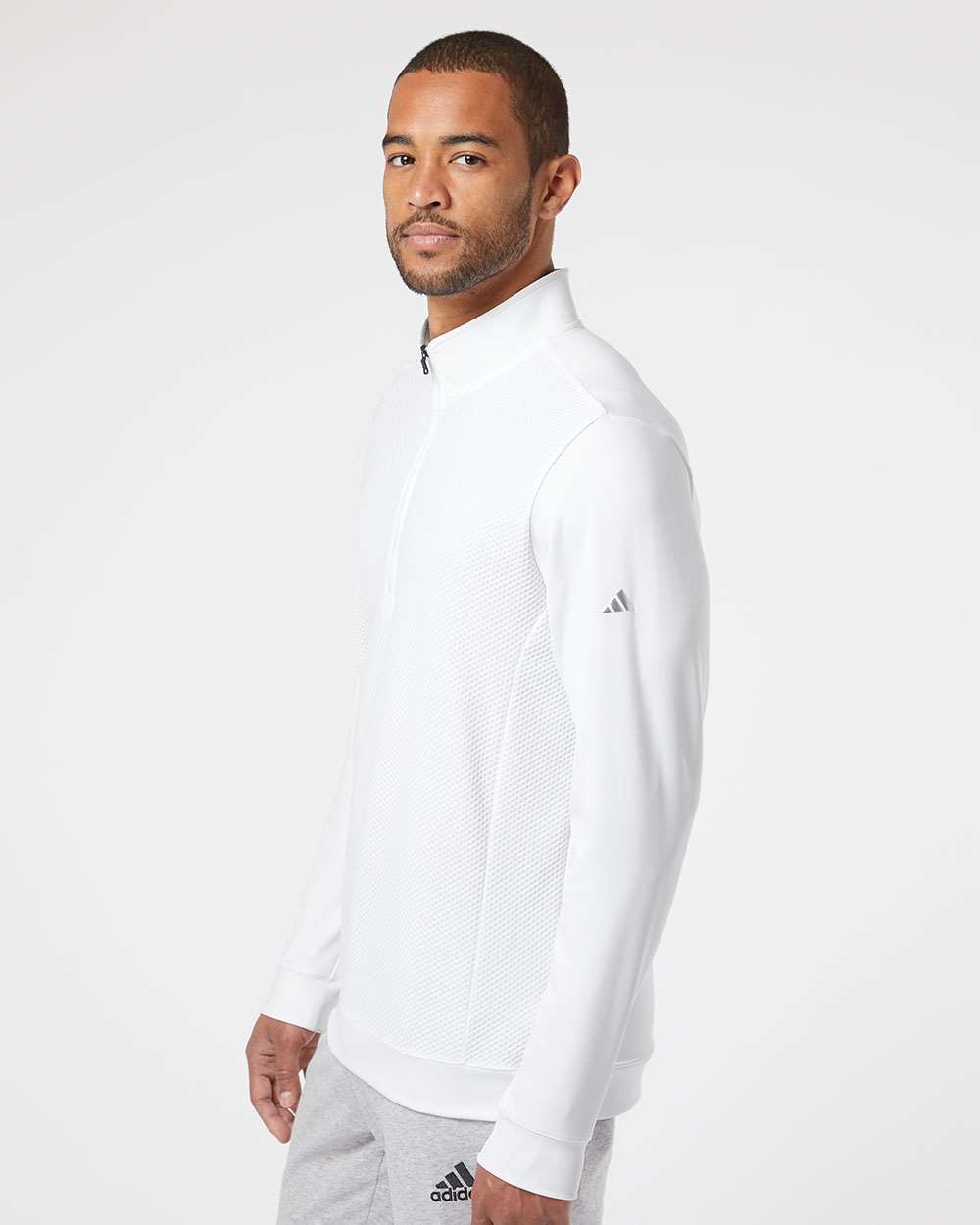 Adidas-A295-Performance Textured Quarter-Zip Pullover - Image 21