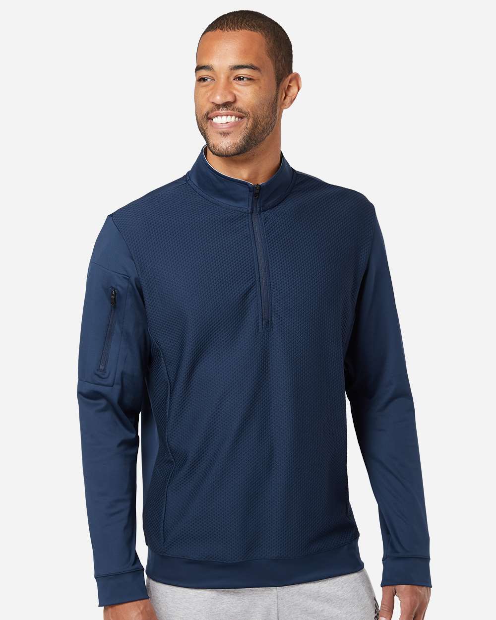 Adidas-A295-Performance Textured Quarter-Zip Pullover - Image 26