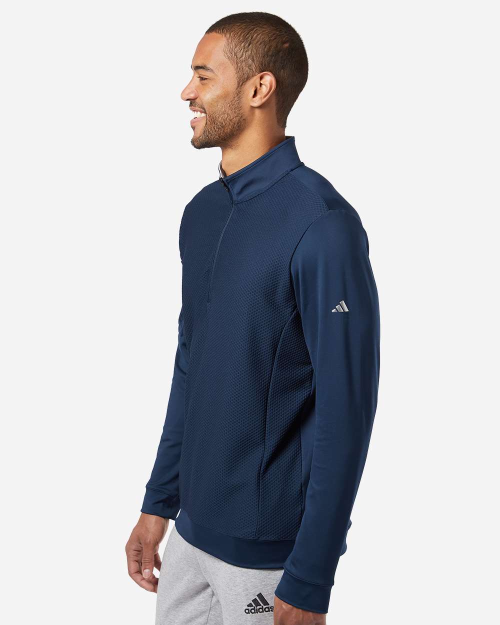 Adidas-A295-Performance Textured Quarter-Zip Pullover - Image 28