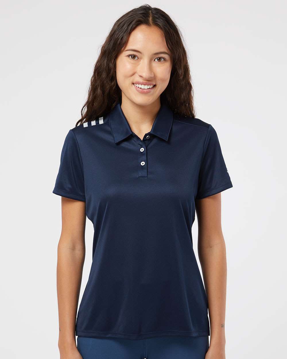 Adidas-A325-Women's 3-Stripes Shoulder Polo - Image 11