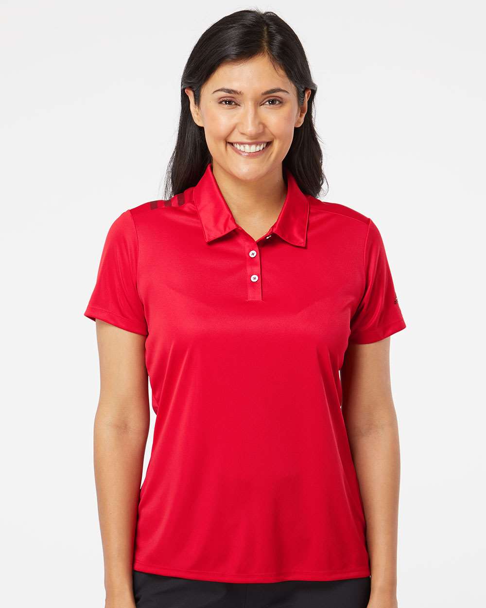 Adidas-A325-Women's 3-Stripes Shoulder Polo - Image 17