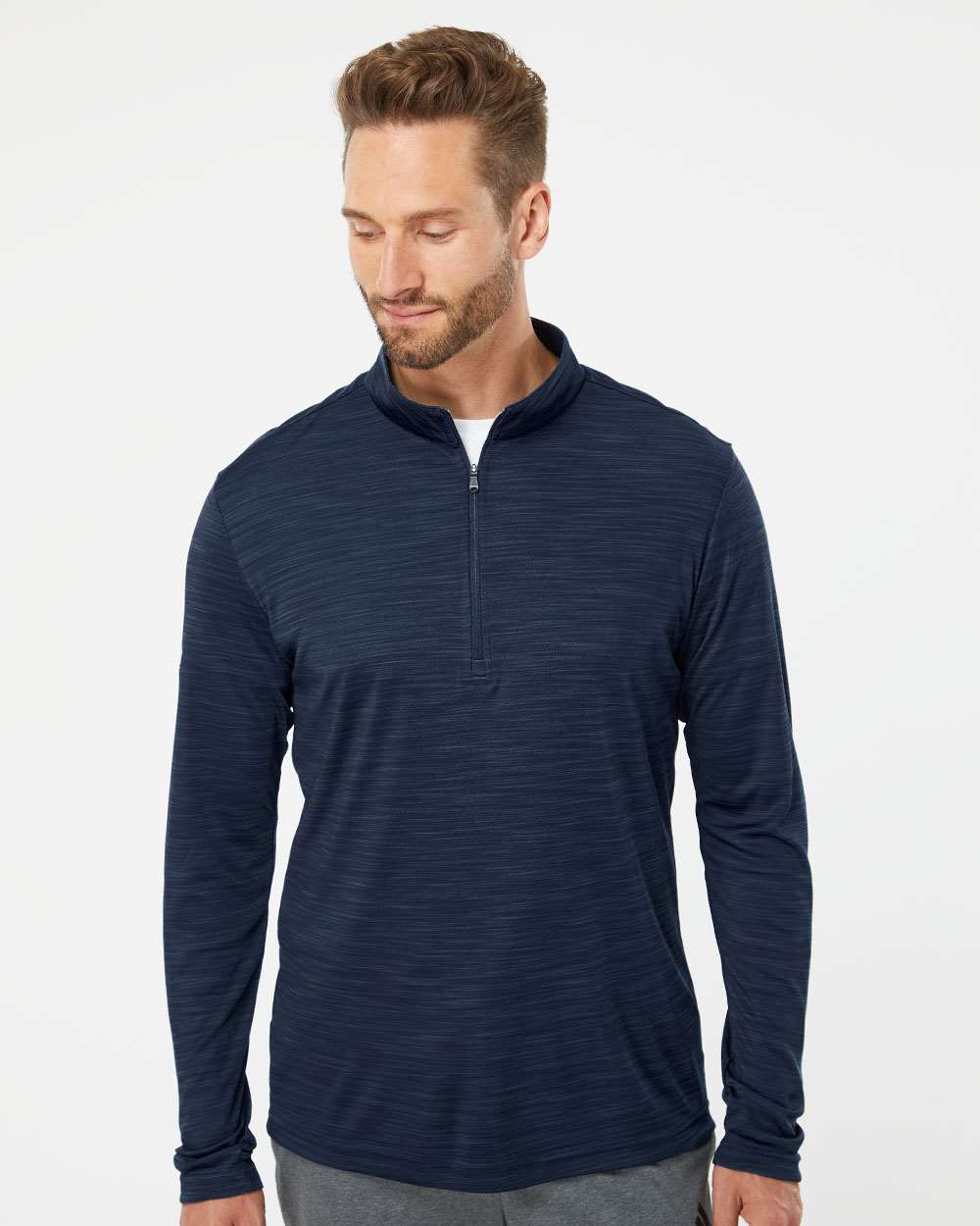 Adidas-A475-Lightweight Mélange Quarter-Zip Pullover - Image 11