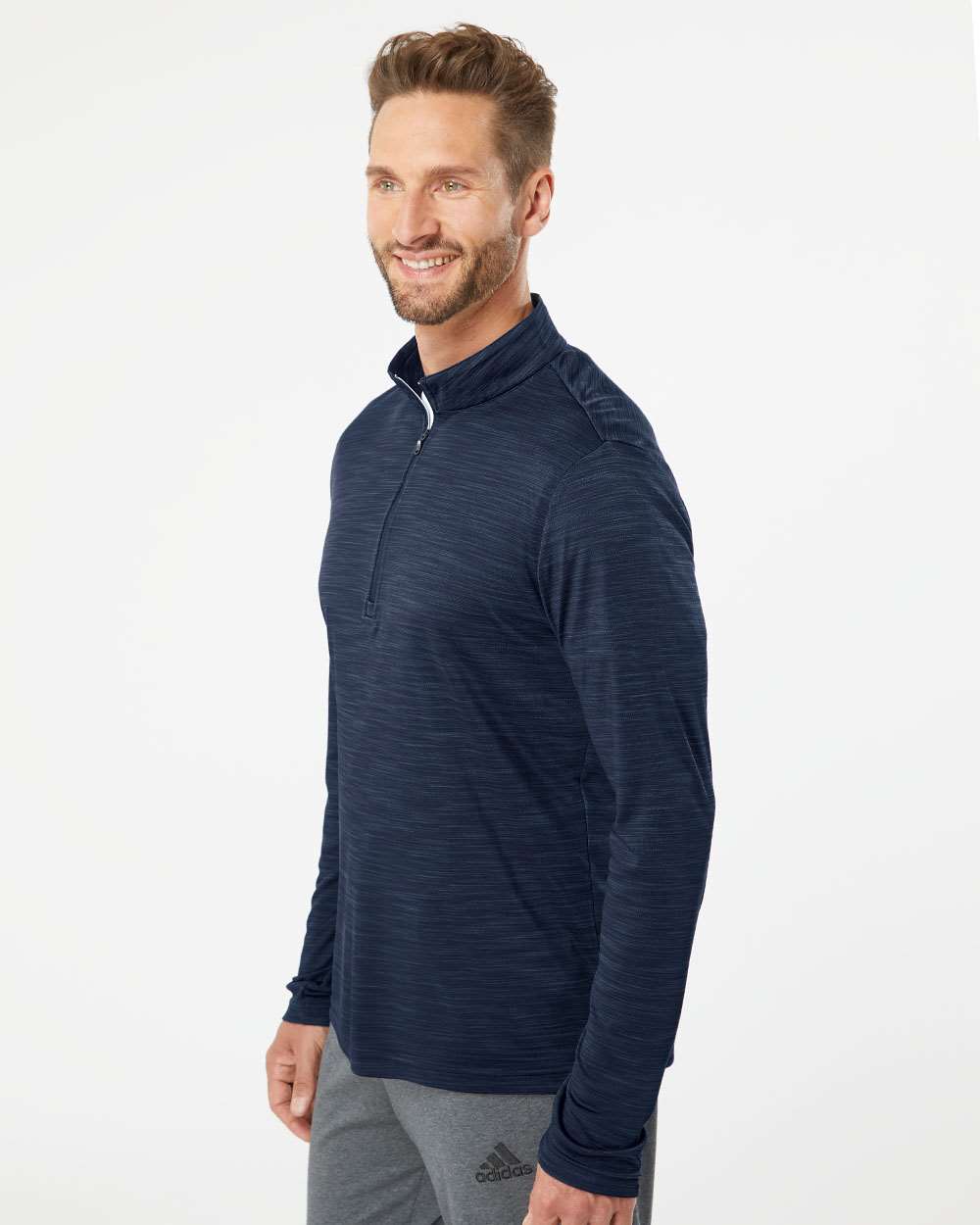 Adidas-A475-Lightweight Mélange Quarter-Zip Pullover - Image 12