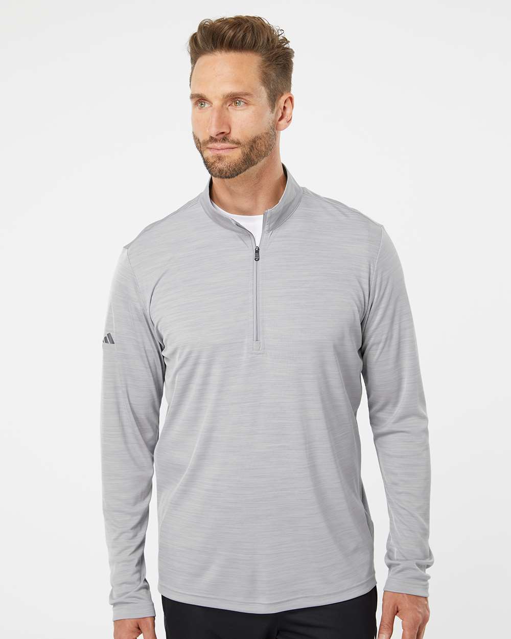 Adidas-A475-Lightweight Mélange Quarter-Zip Pullover - Image 17