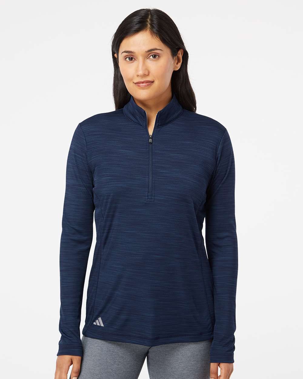 Adidas-A476-Women's Lightweight Mélange Quarter-Zip Pullover - Image 11