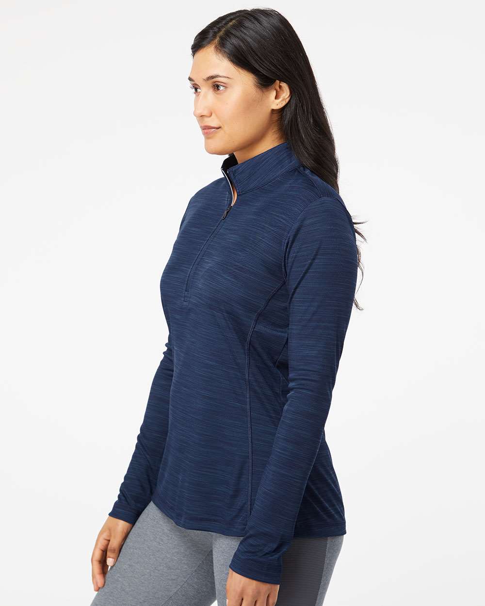Adidas-A476-Women's Lightweight Mélange Quarter-Zip Pullover - Image 12