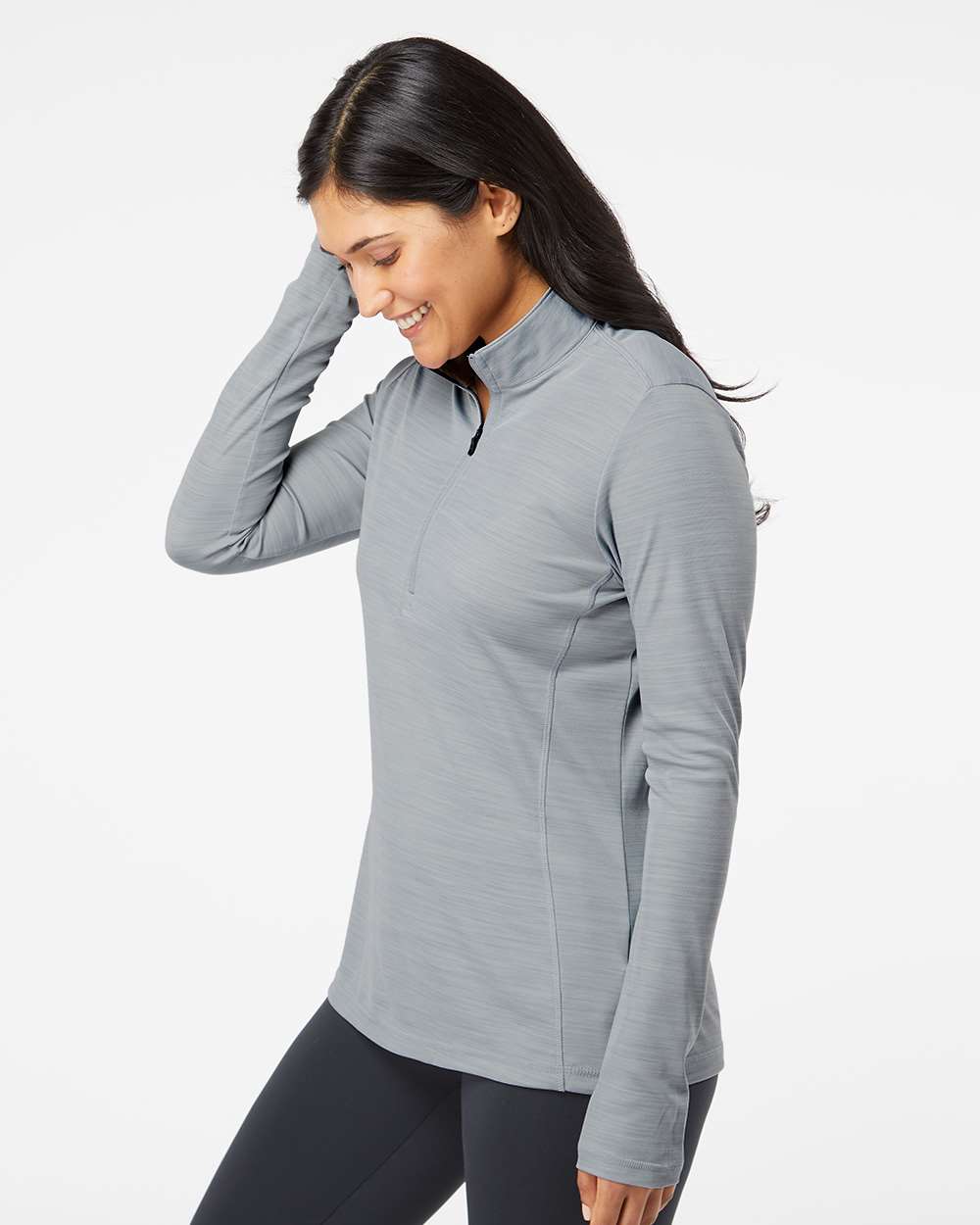 Adidas-A476-Women's Lightweight Mélange Quarter-Zip Pullover - Image 18