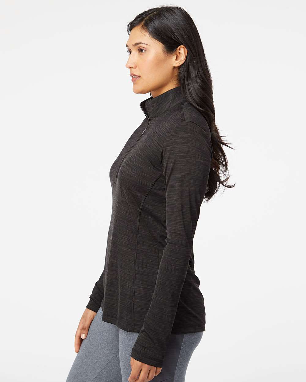 Adidas-A476-Women's Lightweight Mélange Quarter-Zip Pullover - Image 5
