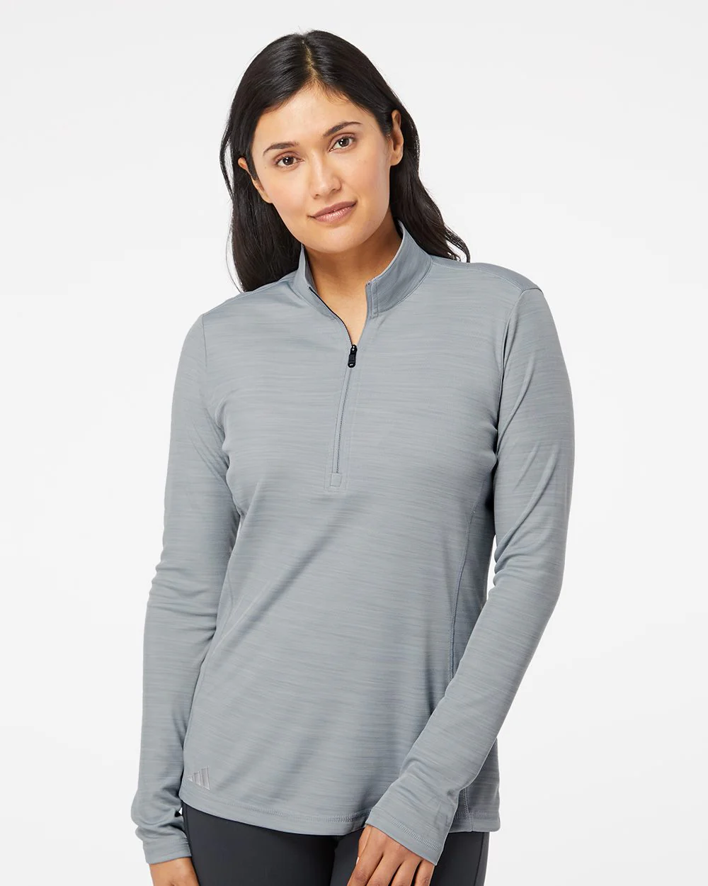Adidas-A476-Women's Lightweight Mélange Quarter-Zip Pullover - Image 7