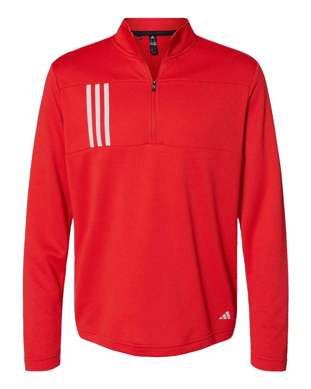 Adidas-A482-3-Stripes Double Knit Quarter-Zip Pullover - Image 14