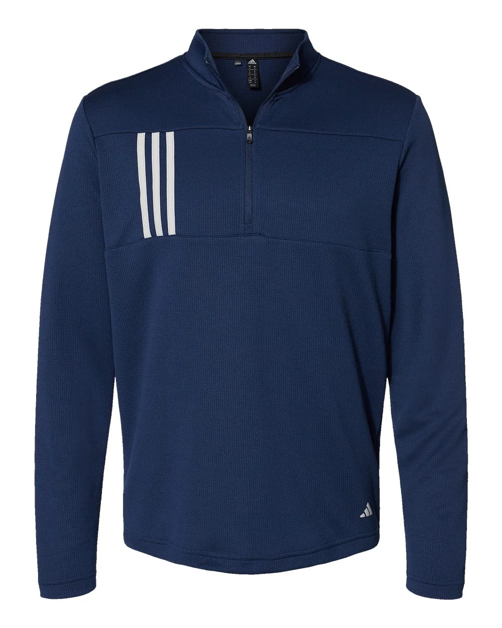 Adidas-A482-3-Stripes Double Knit Quarter-Zip Pullover - Image 20