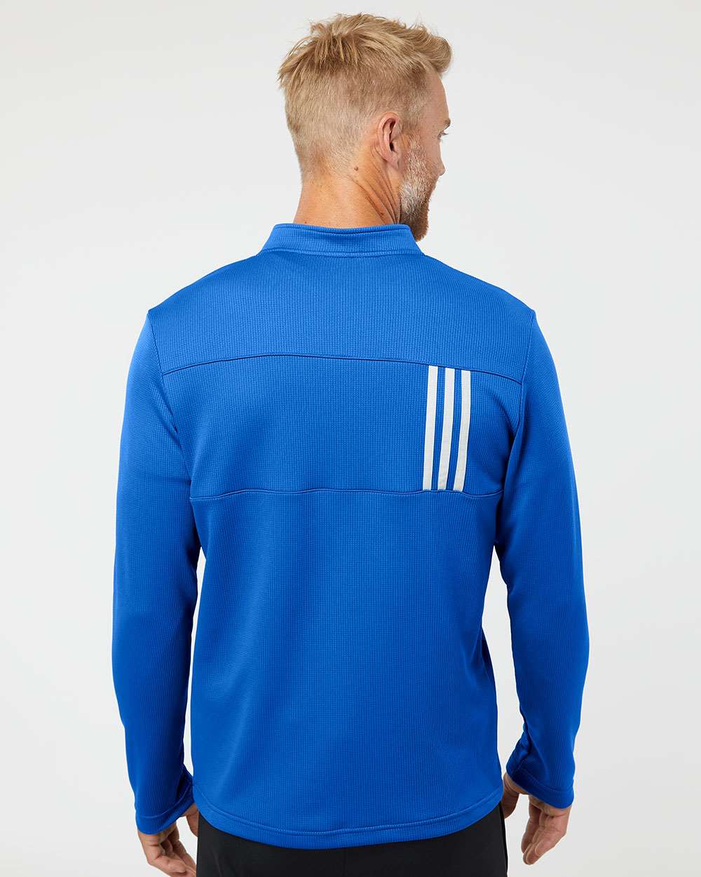 Adidas-A482-3-Stripes Double Knit Quarter-Zip Pullover - Image 31
