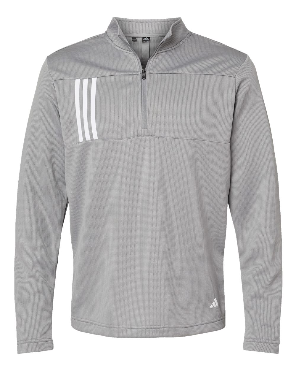 Adidas-A482-3-Stripes Double Knit Quarter-Zip Pullover - Image 8