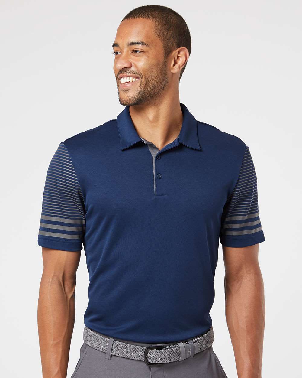 Adidas-A490-Striped Sleeve Polo - Image 17