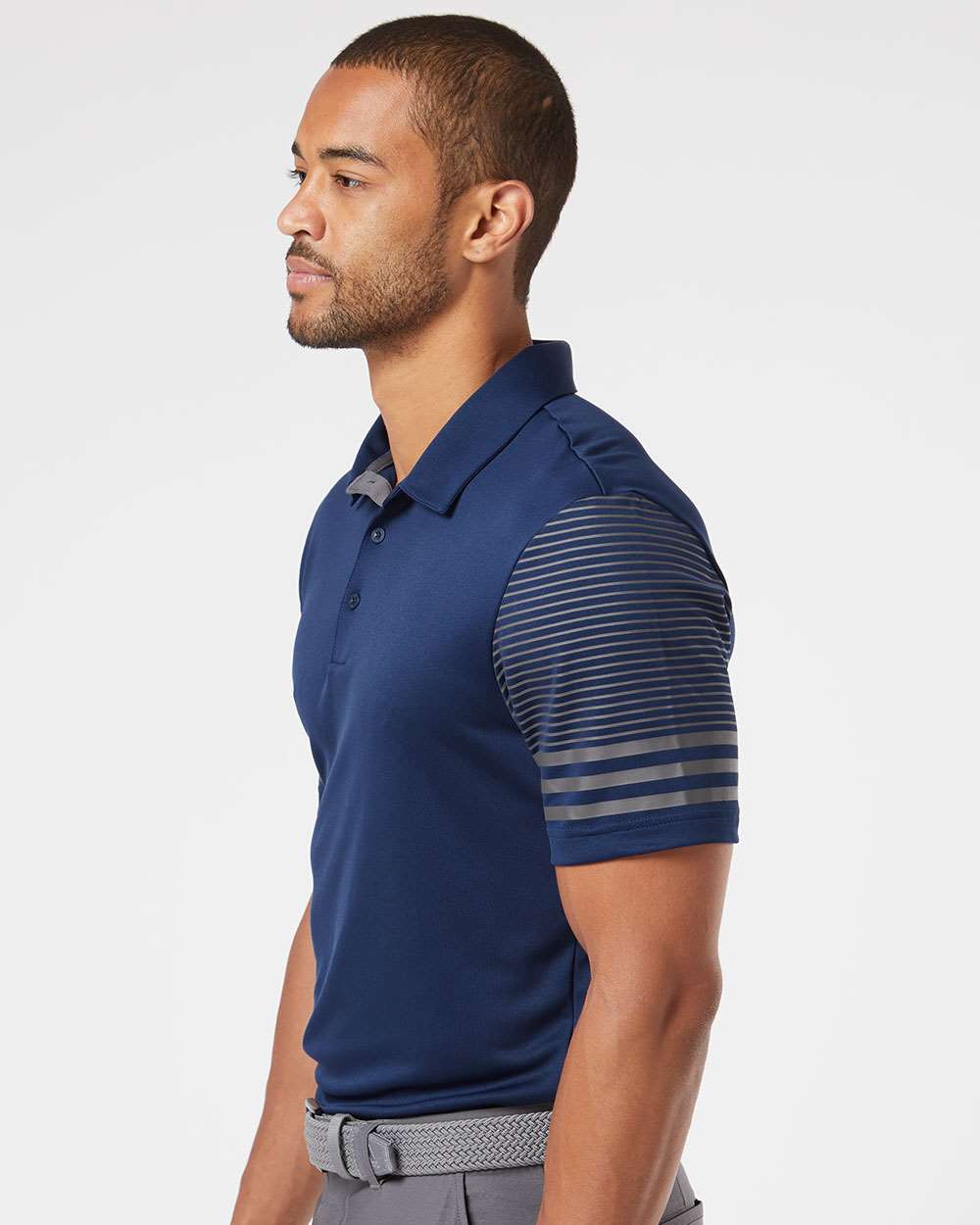Adidas-A490-Striped Sleeve Polo - Image 18