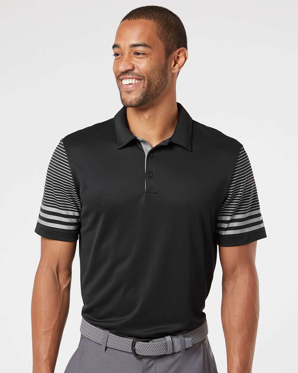 Adidas-A490-Striped Sleeve Polo - Image 4
