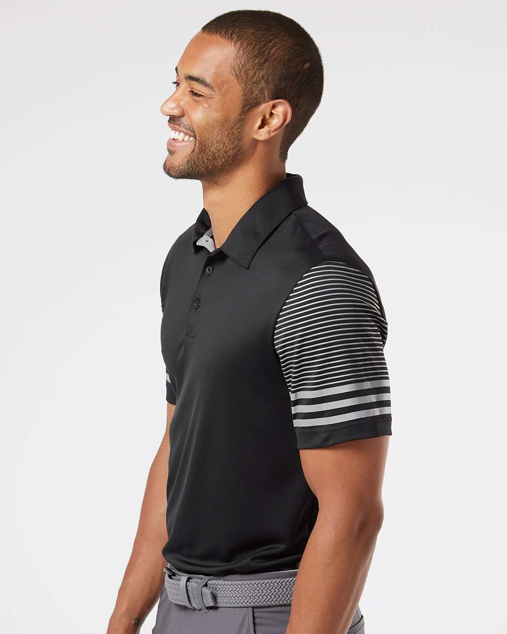Adidas-A490-Striped Sleeve Polo - Image 5
