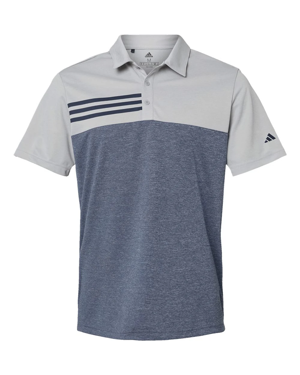 Adidas-A508-Heathered Colorblocked 3-Stripes Polo - Image 13