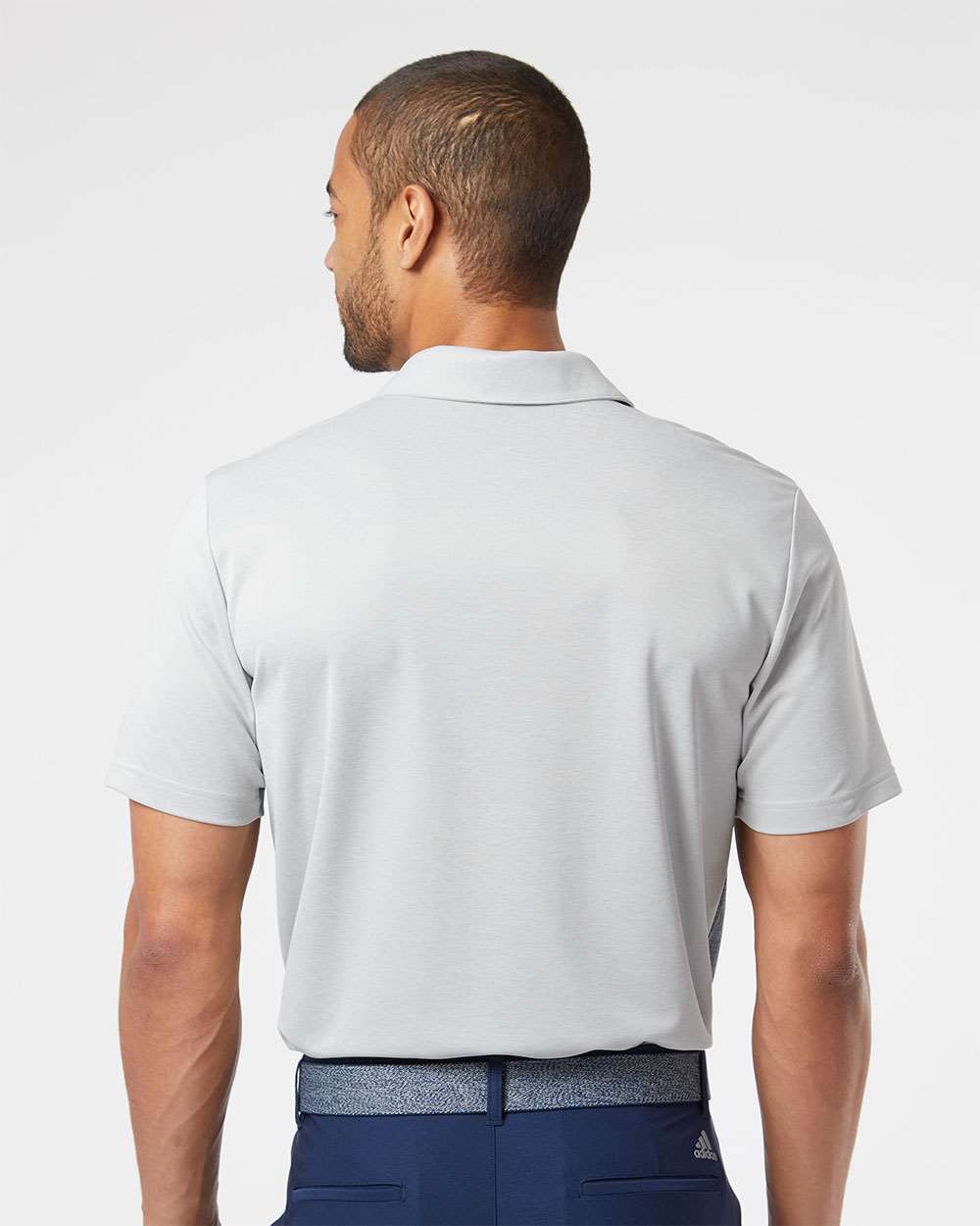 Adidas-A508-Heathered Colorblocked 3-Stripes Polo - Image 18