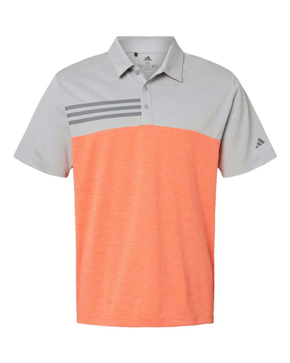 Adidas-A508-Heathered Colorblocked 3-Stripes Polo - Image 25