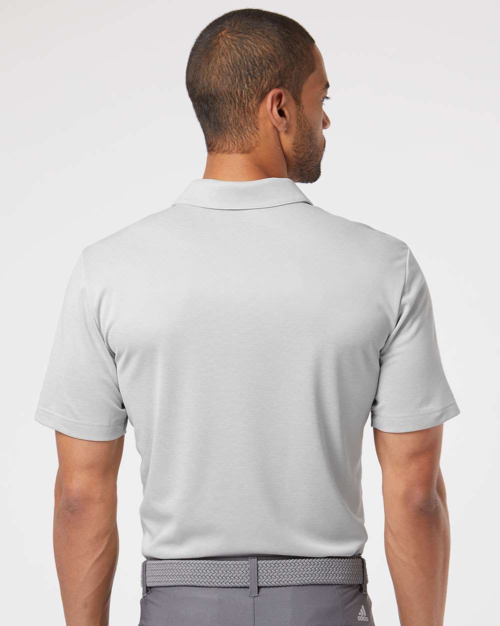 Adidas-A508-Heathered Colorblocked 3-Stripes Polo - Image 30