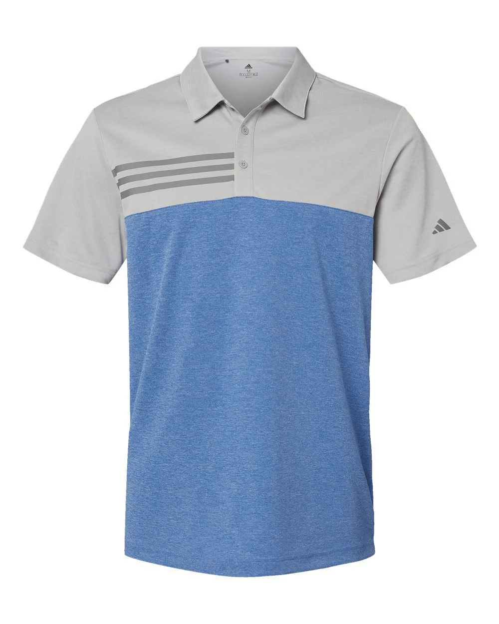 Adidas-A508-Heathered Colorblocked 3-Stripes Polo - Image 31