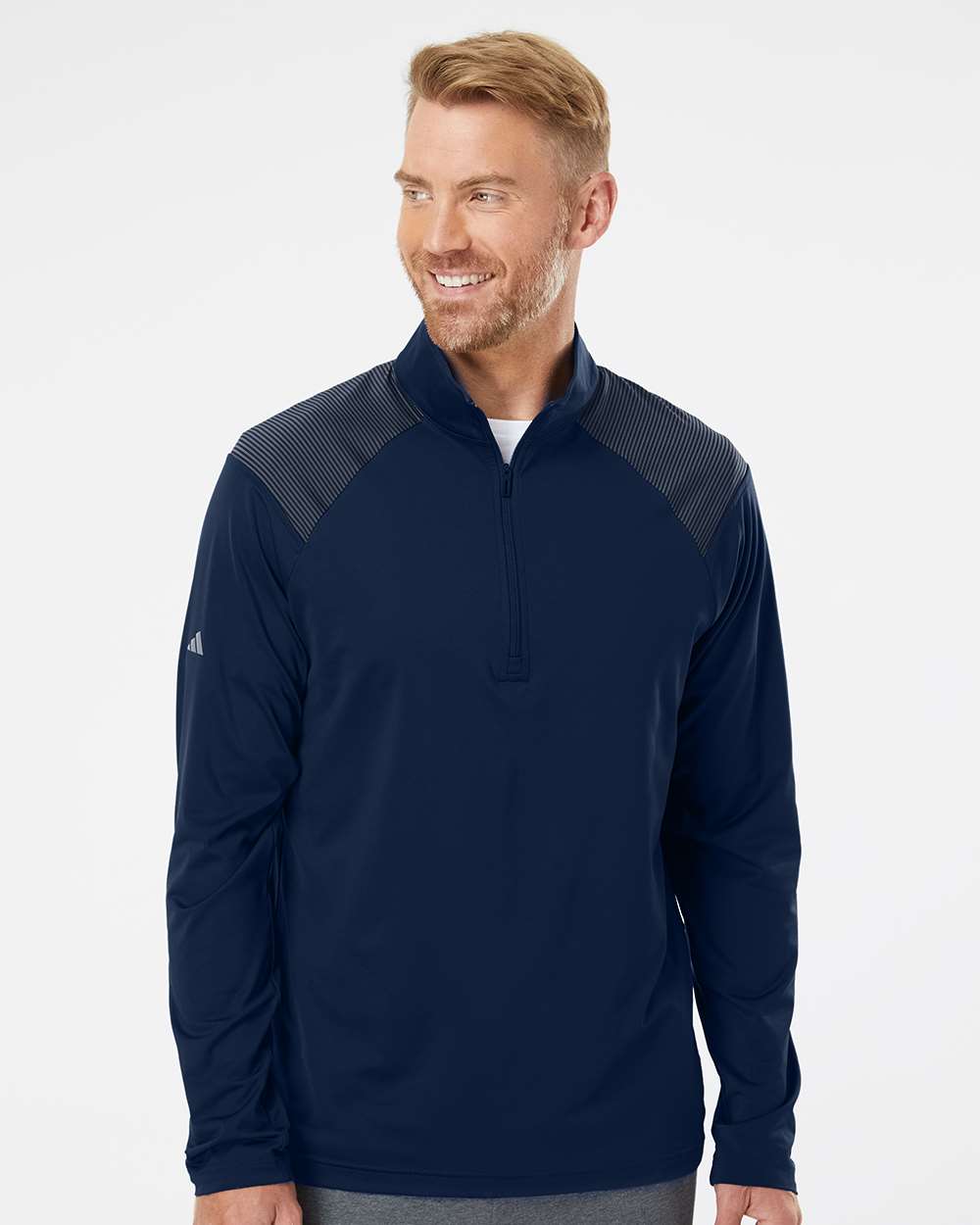 Adidas-A520-Shoulder Stripe Quarter-Zip Pullover - Image 23