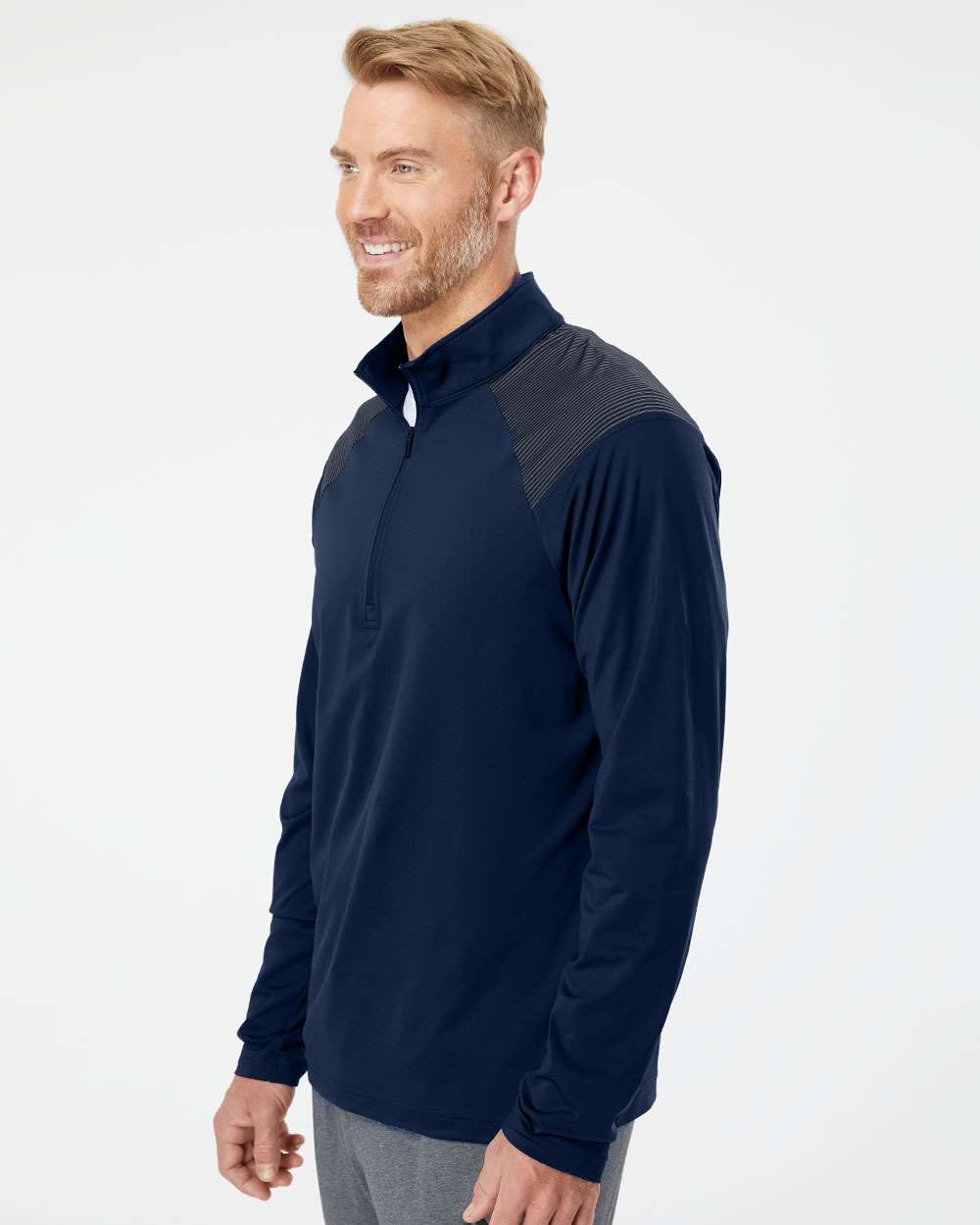 Adidas-A520-Shoulder Stripe Quarter-Zip Pullover - Image 24
