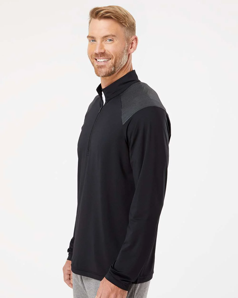 Adidas-A520-Shoulder Stripe Quarter-Zip Pullover - Image 5